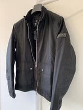 Image of Men’s Barbour International Lutron Harrington Wax Jacket Coat Black Medium