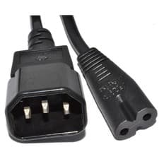Image of Pack of 10 Power Extension Cable IEC C14 Male Plug to IEC C7 Female Socket 2m