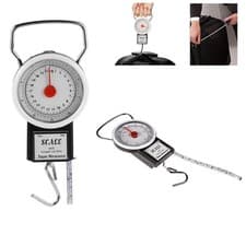 Image of 2 in 1 50lb Manual Luggage Weighing Scale With 1 M Measuring Tape
