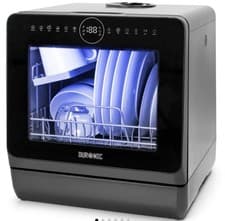 Image of Duronic DW5 BK 950W Tabletop Dishwasher 5L, 8 Wash Cycles, Quick Eco Clean Black
