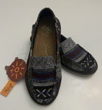 Image of NWT Dije California Colorful Stripe Casual Moccasin Loafer Slip On Shoes Sz 6