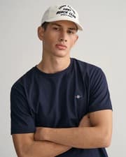 Image of Gant Mens Regular Fit Short Sleeve Shield Logo T-Shirt NOS - 433 Evening Blue