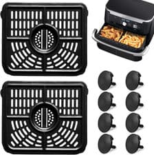 Image of 2PCS Air Fryer Crisper Plate for Ninja AF500UK 10.4L Flexdrawer, Replacement Gri