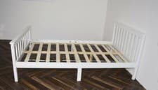 Image of White 4Ft Small Double Wooden Bed Frame Solid Pinewood Bedroom Furniture UK