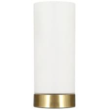 Image of Touch Table Lamp Antique Brass White Shade Glass Pad Table Lamp E14-40W