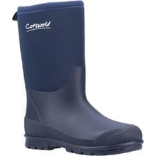 Image of Cotswold Hilly navy neoprene kid's waterproof wellington boot
