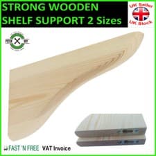Image of WOODEN Shelf Supports BRACKETS 20mm Pine 2 Sizes 165x95mm or 215x120mm