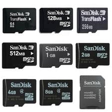 Image of SanDisk 64 128 256 512MB 1 2 4 8GB Micro SD SDHC Class 4 TF Memory Card SDSDQ