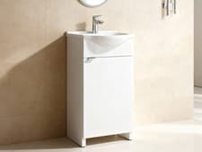 Image of 400mm Bathroom Vanity Unit with Basin & Tap White Gloss Cabinet, Ceramic Sink