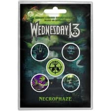 Image of WEDNESDAY 13 necrophaze 2019 BUTTON BADGE PACK (5) official merchandise SEALED