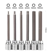 Image of Chrome Vanadium Steel Hex Screwdriver Bit 3/8 Inch Drive Wrench Socket Adapter