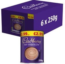Image of Cadbury Drinking Hot Chocolate 250g PMP £2.99 x 6 Free Delivery