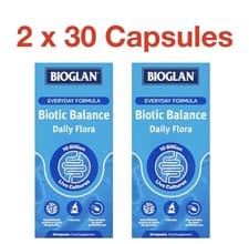 Image of Bioglan Biotic Balance Daily Flora 10 Billion CFU 6 Strains 2 x 30 Capsules