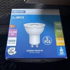 Image of Megaman LED GU10 Par16 Lamp Pack of 5 - 4000k Spotlight Bulbs