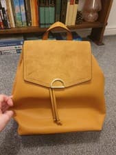 Image of Accessorize Kimmi Backpack Women Size L Tan Rucksack Fashion Shoulder Bag
