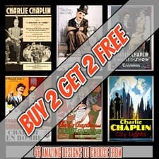 Image of Vintage Retro Charlie Chaplin Movie Posters Prints Gifts Wall Art Home Decor