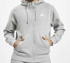 Image of Nike Men's Sportswear Club Fleece Full-Zip Hoodie Grey Size (2XL)