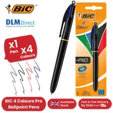 Image of BIC 4 Colours Pro Ballpoint Pen 1.0mm Multi Colours Smooth Writing - 1 Pack