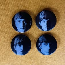 Image of The Beatles With The Beatles 4x 25mm Pin Badge Set John Lennon Paul McCartney