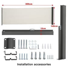 Image of Retractable Side Awning Garden Privacy Screen Sun Shade Windbreaker Fence Screen