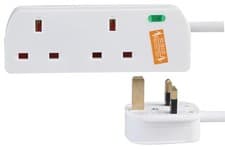 Image of PRO ELEC 2 Gang Surge Protected Extension Lead 3m White Power Cable