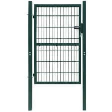 Image of 2D Metal Garden Fence Gate Yard Wire Mesh Single Door Grey/Green Multi Size vida
