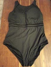 Image of Black High neck Tummy Control Shaping Swim Suit