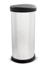 Image of 40L Deco Touch Top Bin Silver Kitchen Waste Bin Lightweight Home Dustbin -New
