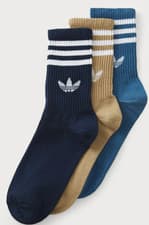 Image of Adidas 3 Pairs Socks Crew Multi Colours size-6-8  -8-10-10-12- NEW COLOURS ADDED