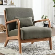 Image of CANMOV Modern Accent Chair Armchair with Wood Frame for Living Room Leisure