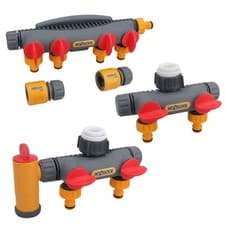 Image of Hozelock 2, 3 or 4 Way Tap Multi Hose Pipe Connector Watering Garden Yard