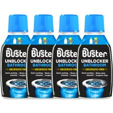 Image of Buster Bathroom Drain Unblocker 300ml Plughole Cleaner for Sink & Bath - 4 Pack
