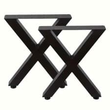 Image of 2x Industrial Steel Table Legs Stand Feet Trapezium X Square Shape Frame New
