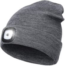 Image of Knitted Wooly Beanie Hat With LED Light Unisex Warm High Powered Head Torch Lamp
