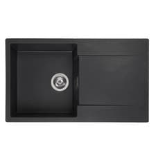 Image of Reginox Amsterdam 10BS 1.0 Bowl Granite Reversible Black Kitchen Sink 860x500mm