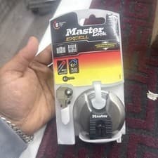 Image of Master Lock Padlock Round M40EURD Excell Stainless Steel Discus 70mm 4 Keys