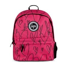 Image of HYPE Backpack/Schoolbag Glitter Scribble Hearts Pink/Black 18L - Free Delivery