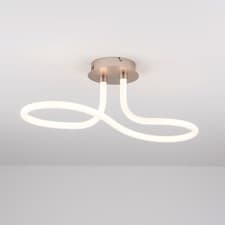 Image of Polycarbonate LED Semi-Flush Ceiling Light, 22 W, Warm White, Non-Dimmable