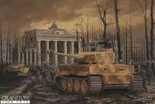 Image of 2 x German Tiger I Tank military Art postcards Gela Sicil and defence of Berlin
