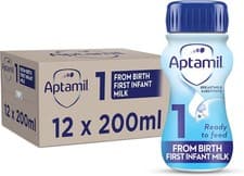 Image of Aptamil 1 First Infant Baby Milk Ready to Use Liquid Formula, from Birth, 200 ml