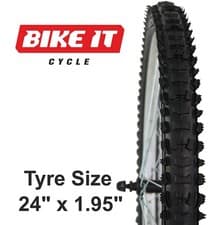 Image of Kids Mountain Bike Tyre 24" x 1.95 Knobbly Tread Childs MTB Bicycle Cycle Tyre
