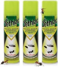 Image of 3 x Dethlac Ant Killer Spray 250ml Aerosol Indoor Outdoor Insect Lacquer Woodlic