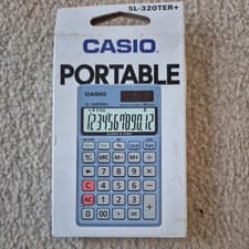Image of New Casio SL-320TER+ Handheld/pocket Calculator 12 Digit 3 Key Memory Euro Tax