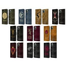 Image of HBO GAME OF THRONES DARK SIGILS LEATHER BOOK WALLET CASE FOR APPLE iPHONE PHONES