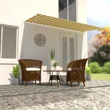 Image of Retractable Awning 400x150 cm Yellow and White