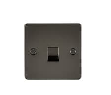 Image of Flat Plate Telephone extension socket - gunmetal