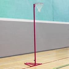 Image of *CLEARANCE* Freestanding Netball Post - Adjustable Design with Hoop (Pink /Blue)