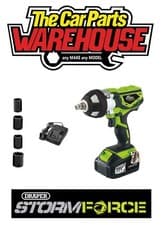 Image of 01031 Draper Storm Force 20v Cordless 1/2" Impact Wrench Gun inc four sockets