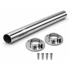 Image of Round Wardrobe Rail 25mm Pole Hanging Tube Bar Clothes Storage Chrome + Fittings