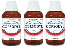 Image of 3x Corsodyl Mouthwash Gum Disease Treatment Mouthwash Alcohol Free 300ml Mint